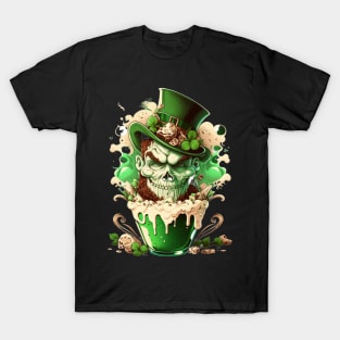 St.Patrick day Leprechaun Scull sugar r-shirt T-Shirt